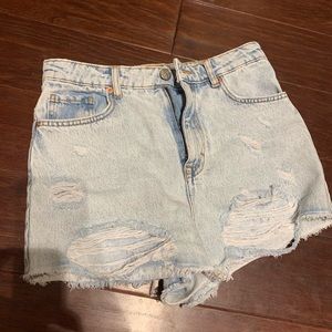 Zara high waisted rip jean shorts